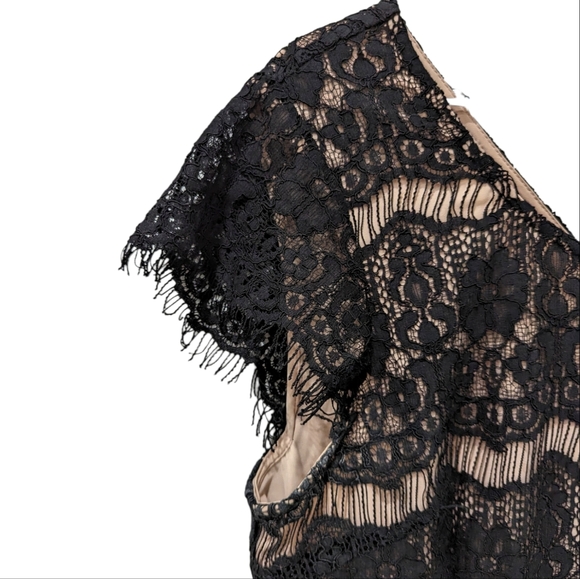 Maeve Anthropologie Elsa Lace Black Floral Peplum Dress medium - Picture 3 of 6